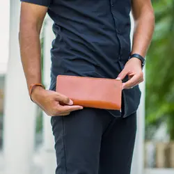 کیف دسته چک چرم طبیعی بیورا مدل acc14