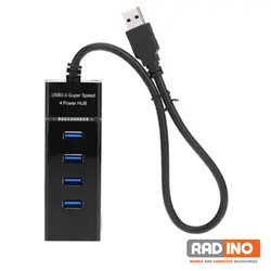 هاب 4 پورت 0.USB 3 کایزر مدل Kaiser-303 - رادینو پلاس