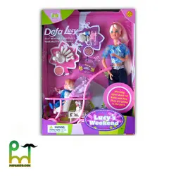 عروسک باربی دفا با کالسکه و نوزاد کد 20958