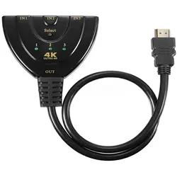 سوییچ HDMI HD-4K مدل کابلی 3 به 1 دستی