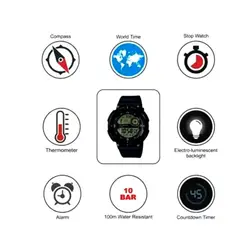 ساعت کوهنوردی کاسیو CASIO SGW-H600-9A از سری اسپورت گیر SPORTS GEARCASIO SGW-900H-9ADR SPORTS GEAR