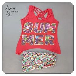 ست تاپ و شلوارک بنددار فانتزی summer