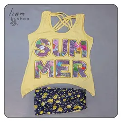 ست تاپ و شلوارک بنددار فانتزی summer