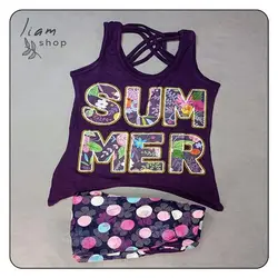 ست تاپ و شلوارک بنددار فانتزی summer