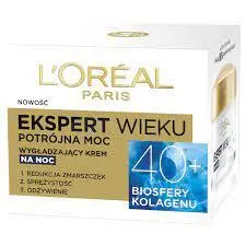 کرم ضد چروک شب لورآل مدل Ekspert Wieku +40 حجم 50 میلی لیتر | لوازم آرایشی سروین
