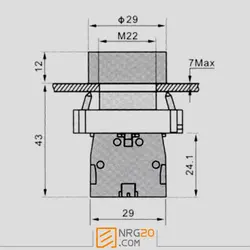 خرید شاسی استارت فلزی آی سوییچ | iswitch XB2-BA31 | انرژی ۲۰