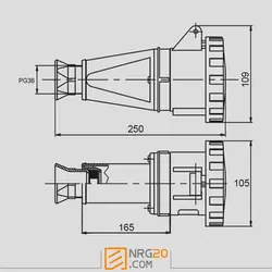 خرید پریز سیار 4 شاخه ضد آب پارسا 930 | 63 آمپر | انرژی 20