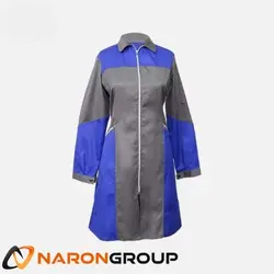 مانتو و شلوار کار زنانه سیلوری طوسی آبی