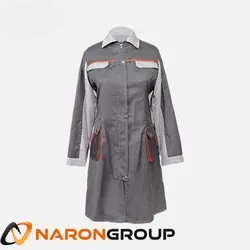 مانتو و شلوار کار زنانه طرح بوفالو طوسی استخوانی