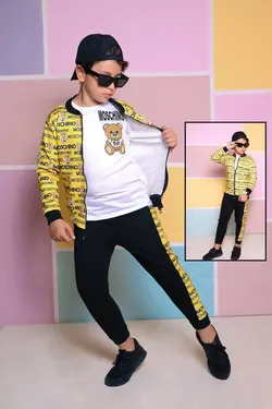 سه تیکه سويشرت تیشرت شلوار مخمل و پنبه پسرانه - عمده فروشی لباس بچه‌گانه اکوبازار