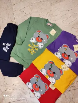 بلوز شلوار اسپرت طرح خرس - عمده فروشی لباس بچه‌گانه اکوبازار