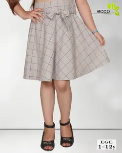 دامن کلوش پارچه چهارخانه - عمده فروشی لباس بچه‌گانه اکوبازار