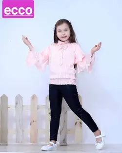 شومیز دخترانه حریر شیشه ای آستین کلوش - عمده فروشی لباس بچه‌گانه اکوبازار