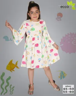 پیراهن نخی عروسکی دخترانه - عمده فروشی لباس بچه‌گانه اکوبازار