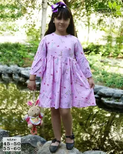 پیراهن نخی عروسکی دخترانه - عمده فروشی لباس بچه‌گانه اکوبازار