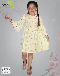 پیراهن نخی عروسکی دخترانه - عمده فروشی لباس بچه‌گانه اکوبازار