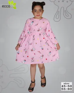 پیراهن نخی عروسکی دخترانه - عمده فروشی لباس بچه‌گانه اکوبازار