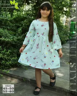 پیراهن نخی عروسکی دخترانه - عمده فروشی لباس بچه‌گانه اکوبازار