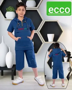 بلوز شلوارک لی آبی شسته شده کد 1021