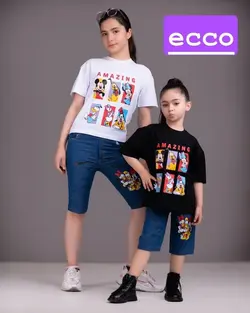 کراپ و شلوارک لی مدل مینی موس