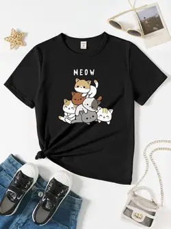 تیشرت مشکی طرح میو