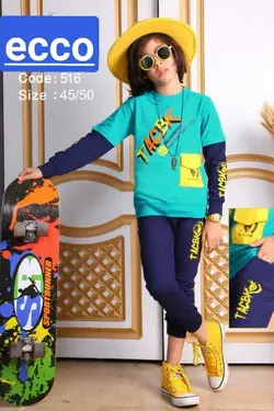 بلوز شلوار اسپرت جیب دار کد 516 - عمده فروشی لباس بچه‌گانه اکوبازار