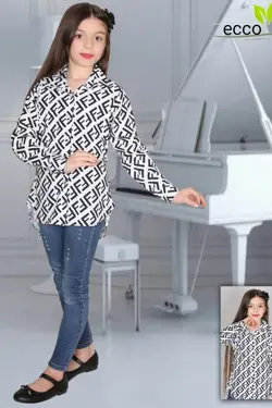 تونیک دخترانه طرح فندی - عمده فروشی لباس بچه‌گانه اکوبازار