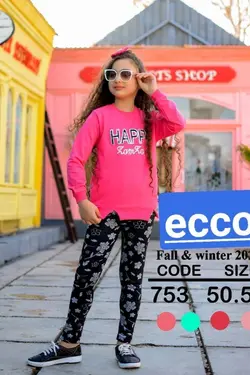 بلوز شلوار دخترانه کد 753 - عمده فروشی لباس بچه‌گانه اکوبازار