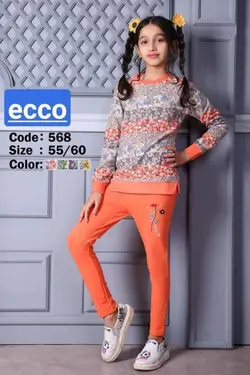 بلوز شلوار دخترانه گلدار کد 568 - عمده فروشی لباس بچه‌گانه اکوبازار