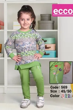 بلوز شلوار دخترانه گلدار کد 569 - عمده فروشی لباس بچه‌گانه اکوبازار