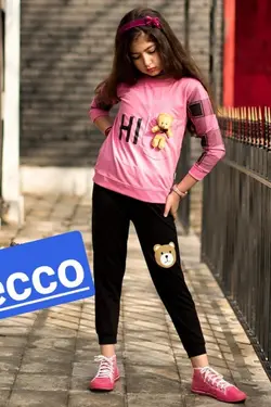 بلوز شلوار دخترانه مدل HI - عمده فروشی لباس بچه‌گانه اکوبازار