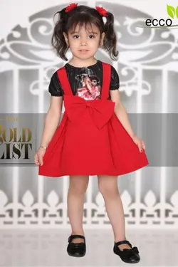 دامن کلوش پاپیون و بند دار دخترانه - عمده فروشی لباس بچه‌گانه اکوبازار