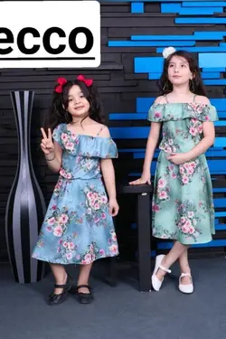 پیراهن نخی دخترانه - عمده فروشی لباس بچه‌گانه اکوبازار