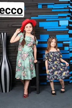 پیراهن نخی دخترانه - عمده فروشی لباس بچه‌گانه اکوبازار