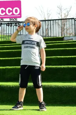 تیشرت شلوارک پسرانه ملانژ Appreciate - عمده فروشی لباس بچه‌گانه اکوبازار