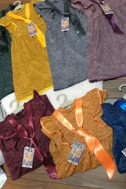 سارافون دخترانه آنغوره کراواتی - عمده فروشی لباس بچه‌گانه اکوبازار