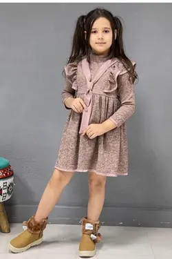 سارافون دخترانه آنغوره کراواتی - عمده فروشی لباس بچه‌گانه اکوبازار