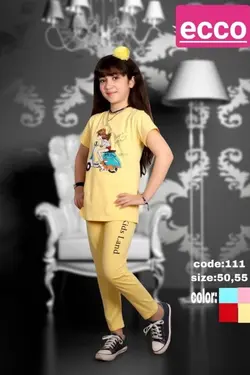 تیشرت ساپورت دخترانه کد 111 - عمده فروشی لباس بچه‌گانه اکوبازار