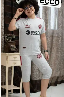 تیشرت شلوارک پسرانه ملانژ مدل evonik