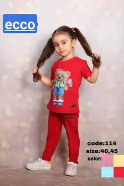 تیشرت شلوارک دخترانه کد 114 - عمده فروشی لباس بچه‌گانه اکوبازار