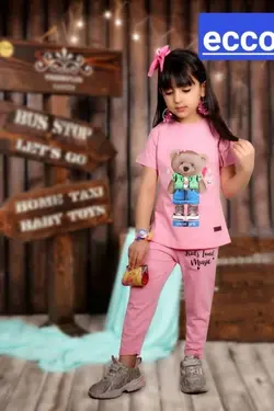 تیشرت شلوارک دخترانه کد 114 - عمده فروشی لباس بچه‌گانه اکوبازار