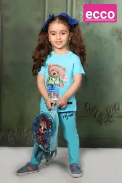 تیشرت شلوارک دخترانه کد 114 - عمده فروشی لباس بچه‌گانه اکوبازار