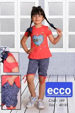 تیشرت شلوارک دخترانه کد 169 - عمده فروشی لباس بچه‌گانه اکوبازار