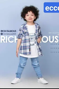 سه تیکه شومیز تیشرت شلوار لی dude - عمده فروشی لباس بچه‌گانه اکوبازار