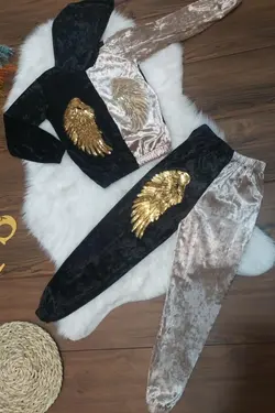 هودی شلوار دخترانه بال فرشته - عمده فروشی لباس بچه‌گانه اکوبازار