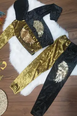 هودی شلوار دخترانه بال فرشته - عمده فروشی لباس بچه‌گانه اکوبازار