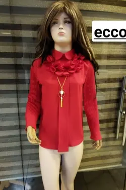 شومیز دخترانه حریر یقه شکوفه - عمده فروشی لباس بچه‌گانه اکوبازار