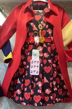 کت سارافون طرح قلب و گل - عمده فروشی لباس بچه‌گانه اکوبازار