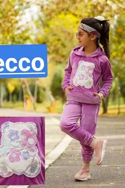 هودی شلوار مخمل دخترانه - عمده فروشی لباس بچه‌گانه اکوبازار