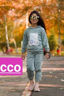 هودی شلوار مخمل دخترانه - عمده فروشی لباس بچه‌گانه اکوبازار